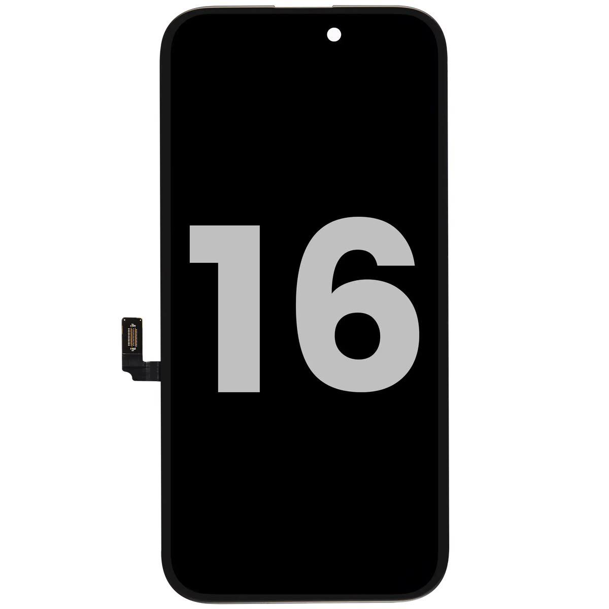 100 % Originalus Apple iPhone 16 ekranas su šviesos jutiklio lanksčiuoju kabeliu (naudotas originalus OEM ekranas: Grade A) Pairable