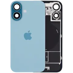 iPhone 16 galinis stiklas su MagSafe magnetu, NFC belaidžio įkrovimo moduliu ir blykstės flex jungtimi ( Originalus ) (Service Pack) (Žalsvai mėlynas) Grade A