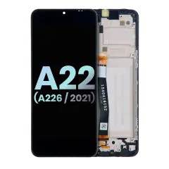 Samsung Galaxy A22 5G display module with frame (Black) (Service Pack)