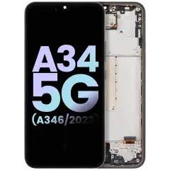 Samsung Galaxy A34 5G (A346) display module with frame (Graphite) (Service Pack)
