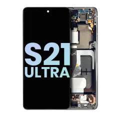 Samsung Galaxy S21 Ultra (G998) display module with frame (Phantom Silver) (Service Pack)
