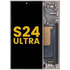 Samsung Galaxy S24 Ultra display module with frame, Titanum Grey, OLED